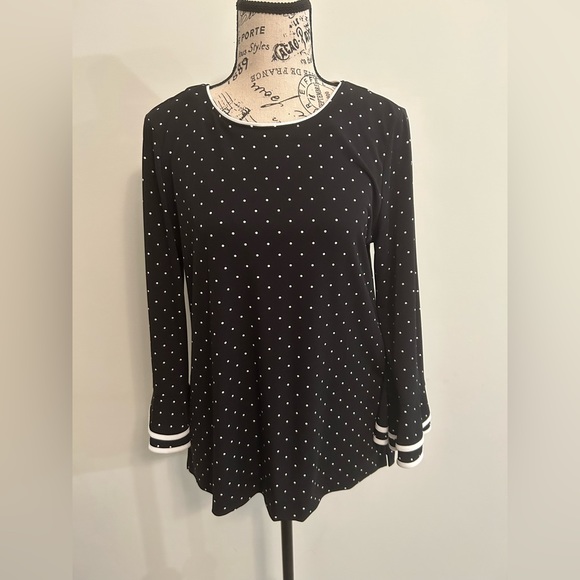 🚨Karl Lagerfeld Polka Dot Bell Sleeves Blouse - size S - Picture 1 of 6
